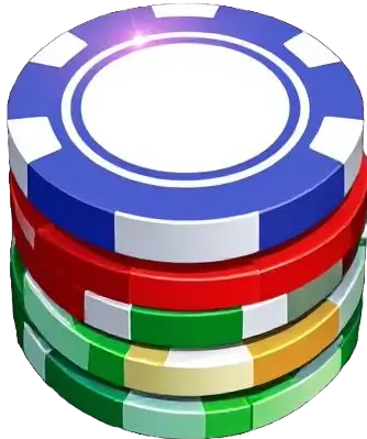 Icon featuring a stack of poker chips of different colours