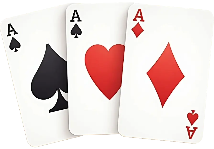 Icon featuring three animated classic playing cards
