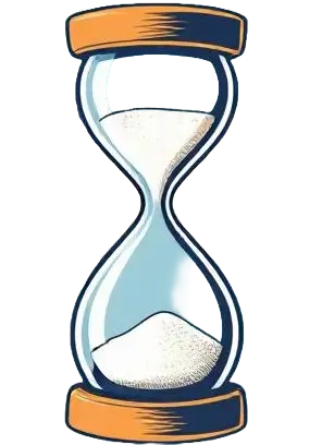Icon featuring a pencil-drawn sandglass