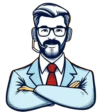 Icon featuring a pencil-drawn support manager